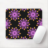 Blume aus rosa und orangefarbenem Neon Mousepad (Mit Mouse)