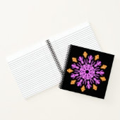 Blume aus rosa und orangefarbenem Neon Notizblock (Innenseite)