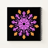 Blume aus rosa und orangefarbenem Neon Notizblock (Rückseite)