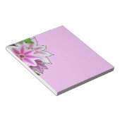 Blume aus Rosa und Weiß Notizblock (angewinkelt)