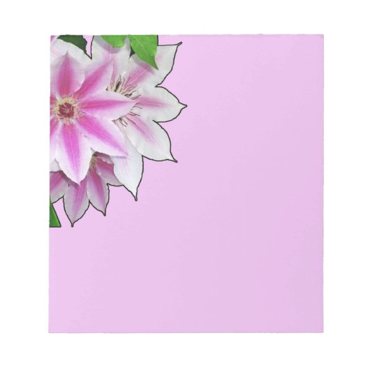 Blume aus Rosa und Weiß Notizblock (Vorderseite)