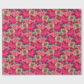 Blume aus Rosa und Weiß, Peony und Hydrangea Geschenkpapier (Flach)
