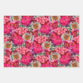 Blume aus Rosa und Weiß, Peony und Hydrangea Geschenkpapier Set (Vorderseite 3)