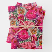Blume aus Rosa und Weiß, Peony und Hydrangea Geschenkpapier Set (Beispiel)