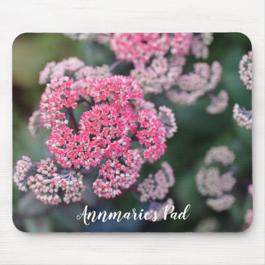 Blume aus rosa und weißem Butterfly Mousepad (Vorne)