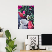 Blume aus rosa und weißem Gärengarten Poster (Heimbüro)