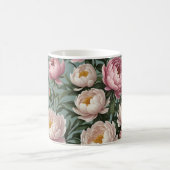 Blume aus rosa und weißem Peony Kaffeetasse (Mittel)