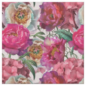 Blume aus Rot-Rosa-Peonys und Hydrangea Stoff (Nahaufnahme)