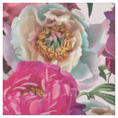 Blume aus Rot-Rosa-Peonys und Hydrangea Stoff (Nahaufnahme)