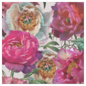 Blume aus Rot-Rosa-Peonys und Hydrangea Stoff (Nahaufnahme)