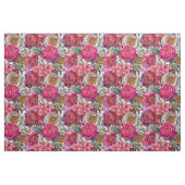 Blume aus Rot-Rosa-Peonys und Hydrangea Stoff (Fat Quarter (45,7 x 55,9 cm))