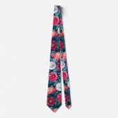 Blume aus Rot, Rosa und Weiß Krawatte (Vorderseite)