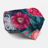 Blume aus Rot, Rosa und Weiß Krawatte (Gerollt)