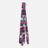 Blume aus Rot, Rosa und Weiß Krawatte (Vorderseite)