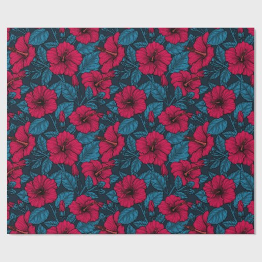 Blume aus rotem Hibiskus, Packpapier (Flach)