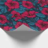 Blume aus rotem Hibiskus, Packpapier (Ecke)