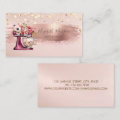 Blume aus rotem Mischen, Konfetti, Pinselstriche Visitenkarte (Vorne/Hinten)