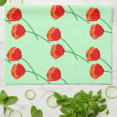 Blume aus rotem Mohn Geschirrtuch (Gefaltet)