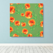 Blume aus rotem Mohn, gesteppte Leinwand (Insitu (Holzboden))