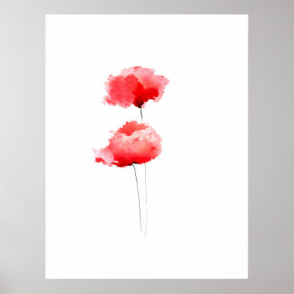 Blume aus roten Pappschweinen Poster