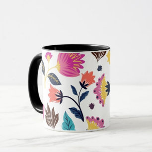 Blume aus schwarz und rosa und Tasse aus Leaf