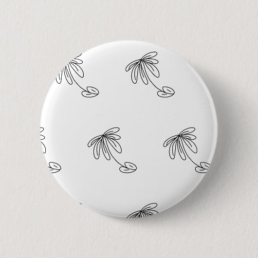 Blume aus schwarzem Blatt Button (Vorderseite)