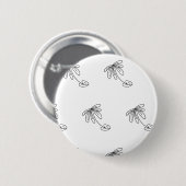 Blume aus schwarzem Blatt Button (Vorne & Hinten)