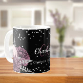 Blume aus schwarzem Bordeaux Kaffeetasse