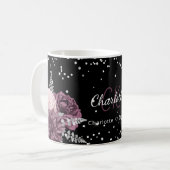 Blume aus schwarzem Bordeaux Kaffeetasse (Vorderseite Links)
