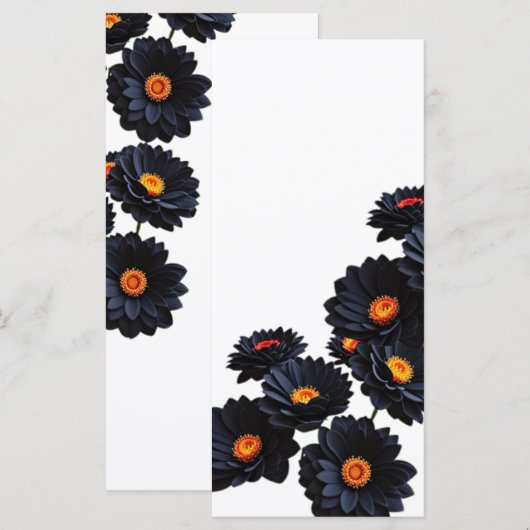 Blume aus schwarzem Samt (Vorne/Hinten)