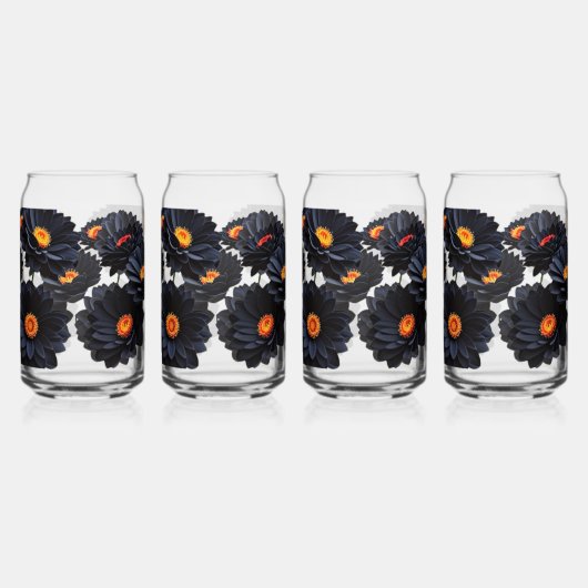 Blume aus schwarzem Samt Dosenglas (Links)