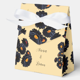 Blume aus schwarzem Samt Gefälligkeitsbox Geschenkschachtel