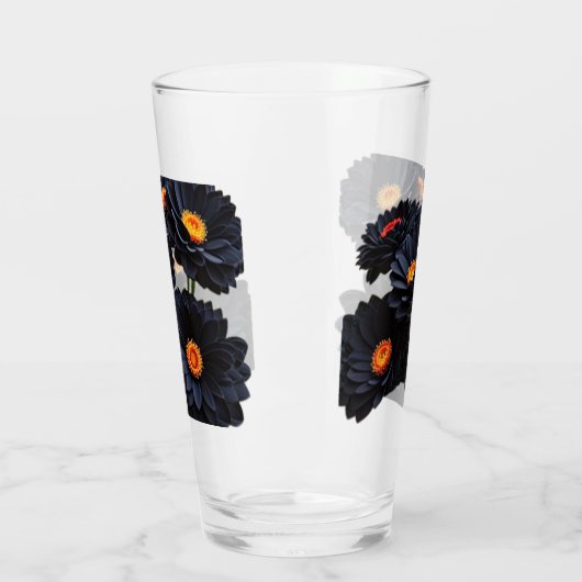 Blume aus schwarzem Samt Glas (Links)