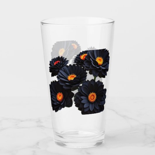 Blume aus schwarzem Samt Glas (Vorderseite)