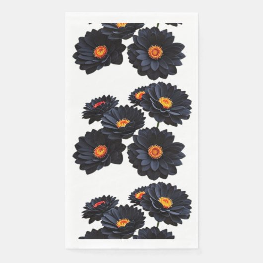 Blume aus schwarzem Samt Serviette (Vorderseite)