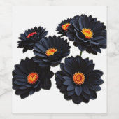 Blume aus schwarzem Samt Weinetikett (Einzelnes Label)