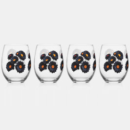 Blume aus schwarzem Samt Weinglas Ohne Stiel