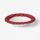 Blume aus schwarzem und rotem Mohnblumen Pappteller (Gewinkelt)