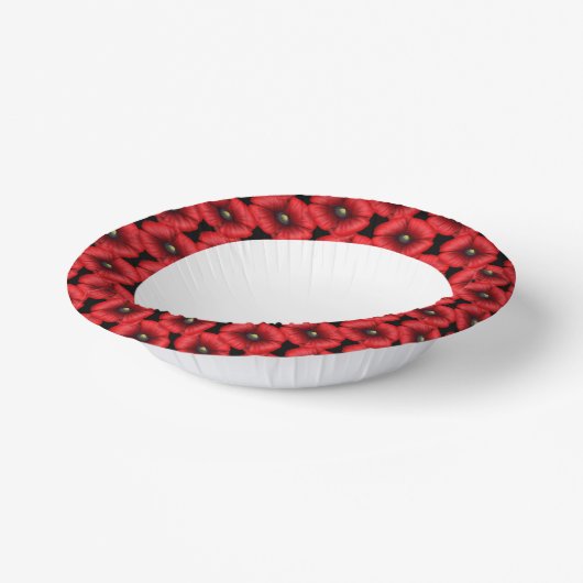 Blume aus schwarzem und rotem Mohnblumen Pappteller (Gewinkelt)