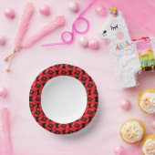 Blume aus schwarzem und rotem Mohnblumen Pappteller (Party)