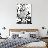 Blume aus schwarzem und weißem Glas Leinwanddruck (Insitu (Schlafzimmer))