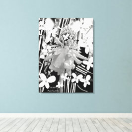 Blume aus schwarzem und weißem Glas Leinwanddruck