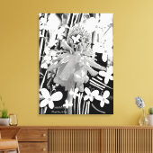 Blume aus schwarzem und weißem Glas Leinwanddruck (Insitu (Wohnzimmer))