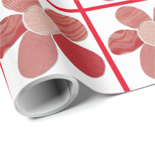 Blume aus Spinnstoffen - DIY Geschenkpapier