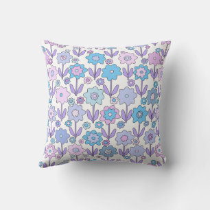 Blume aus Stahl rosa, blau und Lila Kissen