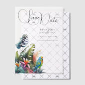 Blume aus tropischem Blattpapagei Pergament Einladungen (Versetzt (Einladung))