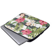 Blume aus tropischem Hibiskus, floraler Laptop-Sie Laptopschutzhülle (Vorne Knopf)