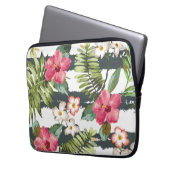 Blume aus tropischem Hibiskus, floraler Laptop-Sie Laptopschutzhülle (Vorderseite Links)