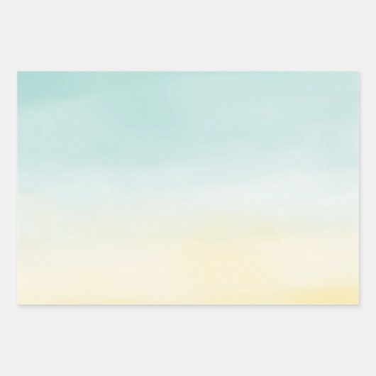 Blume aus tropischem Pfirsichgelb-Hibiskus Minze O Geschenkpapier Set (Vorderseite 3)