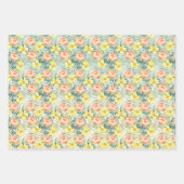 Blume aus tropischem Pfirsichgelb-Hibiskus Minze O Geschenkpapier Set (Vorderseite)